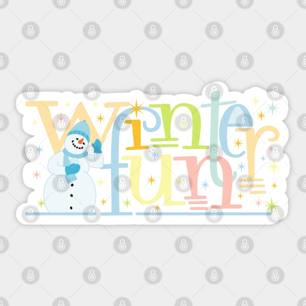 winter fun with snowman Sticker by mkbl